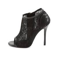 Peep Toe Stiefelette AMUSE-56 schwarz