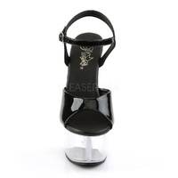 Plateau Sandalette ASPIRE-609 Lack schwarz / transparent