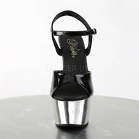 Sandalette mit Chrome Look Plateau ASPIRE-609 Lack schwarz