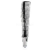 Overknee Schnürstiefel mit Plateau BEJEWELED-3019RSF-7 schwarz / silber