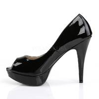 Klassischer Peep Toe Pump CHLOE-01 Lack schwarz