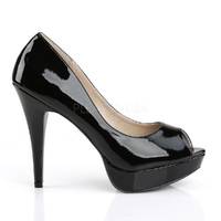 Klassischer Peep Toe Pump CHLOE-01 Lack schwarz