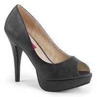 Klassischer Peep Toe Pump CHLOE-01 schwarz
