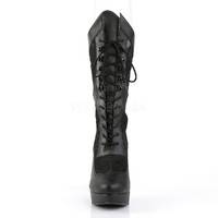 Kniehoher Schnürstiefel mit Miniplateau CHLOE-115 schwarz