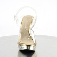 Peep Toe Sandalette ELEGANT-408 transparent / gold