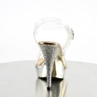 Peep Toe Sandalette ELEGANT-408 transparent / gold