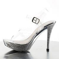 Sandaletten High Heels mit Knöchelriemen und Miniplateau ELEGANT-408
