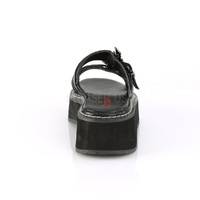 Plateausandale mit zwei Riemen EMILY-100 schwarz