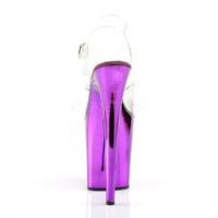 High Heel Sandaletten FLAMINGO-808 Chrome Optik violett