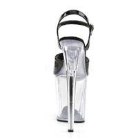 Extreme Plateau Sandalette FLAMINGO-809 Kunstleder schwarz / transparent