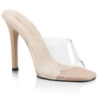 Einfache Lack Pantolette GALA-01 transparent / nude