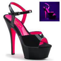 Neon Plateau Sandalette KISS-209TT schwarz / pink