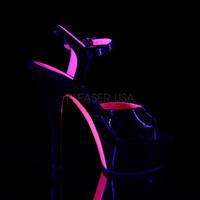 Neon Plateau Sandalette KISS-209TT schwarz / pink