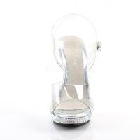 Miniplateau Knöchelriemen-Sandalette  LIP-108DM transparent / weiß