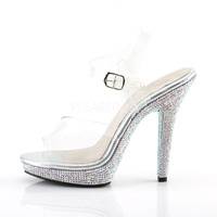 Miniplateau Knöchelriemen-Sandalette  LIP-108DM transparent / weiß