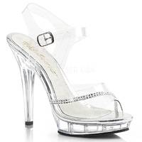 Miniplateau Knöchelriemen Sandalette LIP-108R transparent
