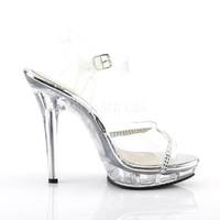 Miniplateau Knöchelriemen Sandalette LIP-108R transparent