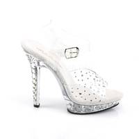 Miniplateau Knöchelriemen Sandalette LIP-108RS transparent