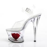 Sandalette mit Herz im Plateau MOON-708HRS transparent