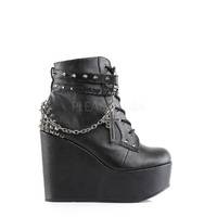 Wedge Plateau Stiefelette mit Nieten POISON-101schwarz