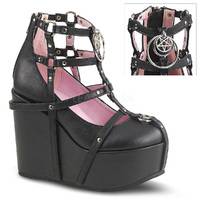 Wedge Platform Cage Bootie POISON-25-1 schwarz