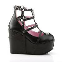 Wedge Platform Cage Bootie POISON-25-1 schwarz