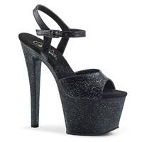 Plateau Glitter Sandalette SKY-309MMG schwarz