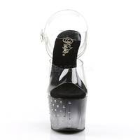 Plateau Sandalette STARDUST-708T transparent / schwarz