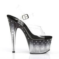 Plateau Sandalette STARDUST-708T transparent / schwarz