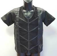 Ledershirt mit Netzeinsatz