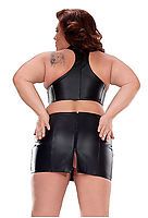 Leder Minirock mit Reißverschluss hinten