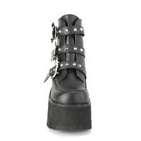 Gothic Stiefel mit Fledermaus Schnallenriemen ASHES-55 schwarz