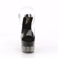 Plateau High Heels mit Strasssteinen ADORE-708-3 transparent / schwarz