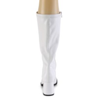 Kniehoher Gogostiefel mit Blockabsatz GOGO-300-2 Kunstleder weiß