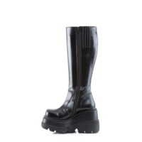 Kniehohe Stiefel mit Keilabsatz SHAKER-100 schwarz