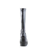 Kniehohe Stiefel mit Keilabsatz SHAKER-100 schwarz