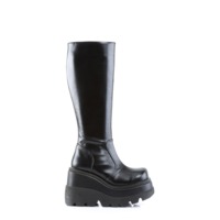 Kniehohe Stiefel mit Keilabsatz SHAKER-100 schwarz