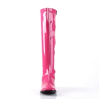 Kniehoher Stiefel mit Blockabsatz GOGO-300 rosa