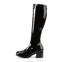 Kniestiefel RETRO-300 Lack schwarz