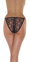 Tanga aus schwarzer Spitze offen