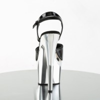 Plateau Sandalette ADORE-709 Lack silber / schwarz