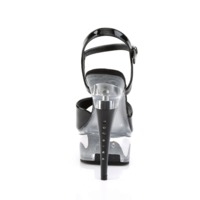 Peep Toe Sandalette mit Knöchelriemen CAPTIVA-609 Lack schwarz / transparent