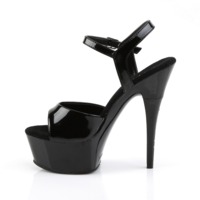 Peep Toe Sandalette mit Knöchelriemen CAPTIVA-609 Lack schwarz