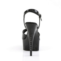 Peep Toe Sandalette mit Knöchelriemen CAPTIVA-609 Lack schwarz