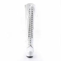 Kniestiefel mit Plateau DELIGHT-2023 Lack weiß