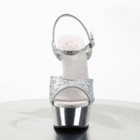 Plateau Sandalette im Chrome Look DELIGHT-609G silber