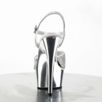 Plateau Sandalette im Chrome Look DELIGHT-609G silber