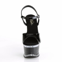 Peep Toe Plateau High Heels mit Knöchelriemen ILLUSION-659