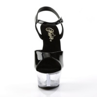 Plateau Lack Sandalette KISS-209 schwarz / transparent