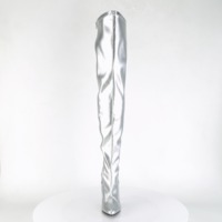 Overknee Stiefel silber mit Reißverschluss 